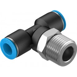 Racord Rápido en T Orientable Rosca Exterior con Hexágono Exterior Ref. FESTO QST-1/2-10