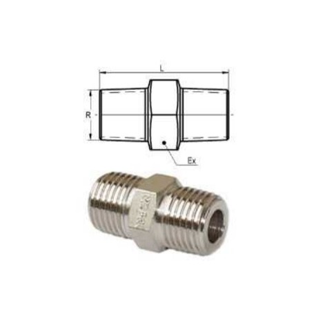 ADAPTADOR ROSCA MACHO:AD-6M-6M
