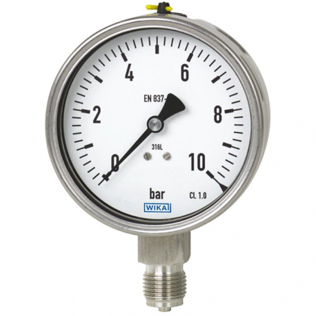 Manómetro 233.50.100 Ø100mm -1+15Bar Salida Horizontal Excéntrica IX Líquido Glicerina Cl.1 + 990.18