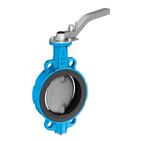 Válvula de Mariposa tipo WAFER ebro Z011-A Agua PN10 GG25/316/EPDM DN100 con palanca