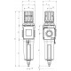 FILTRO REGULADOR 1 0 1/4 20 MICRON 0-12Bar PURGA MANUAL