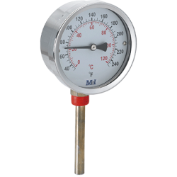 Termómetro Bimetalico Ø100mm SV 1/2" L-50 -30+50ºC