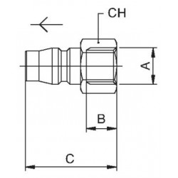 ADAPTADOR HEMBRA 1/2 PERFIL JAPONES