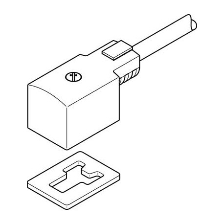 Conector tipo Zócalo con Cable KMV-1-24DC-2,5-LED Ref. FESTO 30939