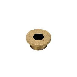 ACCESORIO ROSCADO TAPON ROSCADO EN LATON TAPON HEX. INTERIOR CON COLLARIN,MACHO CIL.METRICA ROSCA M2