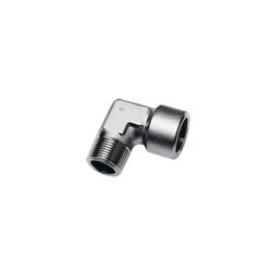 ACCESORIO ROSCADO ADAPTOR EN ACERO INOXIDABLE MACHO/HEMBRA CODO IGUAL MACHO BSP CONICA, HEMBRA BSP C