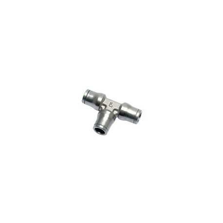 Racord Intermedio Te Igual Latón niquelado Ø10mm Ref. Legris 3604 10 00