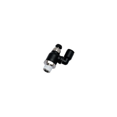 RACOR CON FUNCION NEUMATICA RACOR REGULATOR DE CAUDAL VERSION POLIMERO BANJO SALIDA ORIENTABLE REGUL