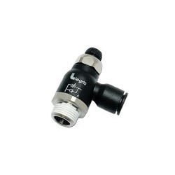 RACOR CON FUNCION NEUMATICA RACOR REGULATOR DE CAUDAL VERSION POLIMERO BANJO CON TORNILLO EXTERIOR R