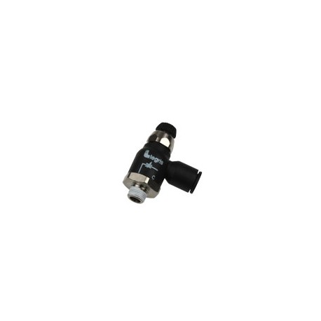 RACOR CON FUNCION NEUMATICA RACOR REGULATOR DE CAUDAL VERSION POLIMERO BANJO CON TORNILLO EXTERIOR R