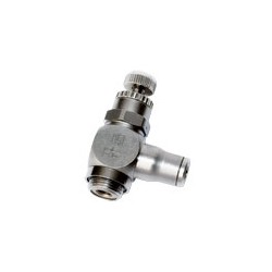 RACOR CON FUNCION NEUMATICA RACOR REGULADOR DE CAUDAL VERSION METALICA LATON BANJO CON TORNILLO EXTE