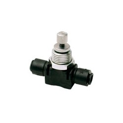 RACOR CON FUNCION NEUMATICA RACOR REGULATOR DE CAUDAL VERSION POLIMERO EN LINEA REGULADORES DE CAUDA