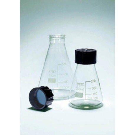 Matraz Erlenmeyer con rosca DIN graduado con tapa de plastico SVL42 1000ml