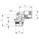 Racord Codo Giratorio Cónico Macho Ø8mm 1/8" Ref. Aignep 55111 8 1/8