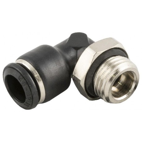 Racord Codo giratorio Macho cilíndrico 10mm 1/4 Ref. AIGNEP 55116 10 1/4