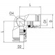 Racord Codo en L Intermedio Ø8mm Ref. Aignep 55130 8