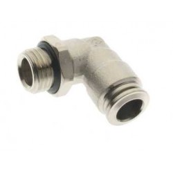 Racord Giratorio Codo Cilíndrico Macho BSP Orientable Latón niquelado Ø6  M5 Ref. Aignep 57116 6 M5
