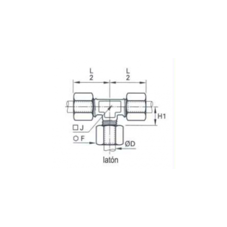 Racord Te Igual Ø25mm Ref. LEGRIS 1042500