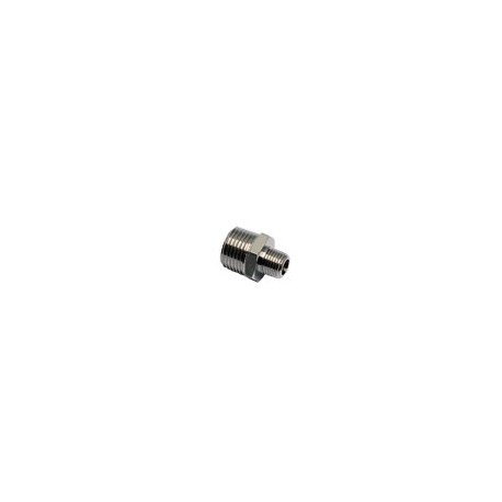 Racord Recto Unión Desigual doble Macho BSP cónica R1/8 R1/4 Ref. LEGRIS 0900 10 13