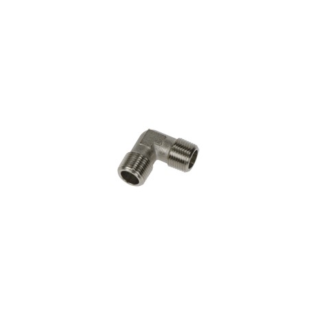 ACCESORIO ROSCADO ADAPTOR EN LATON NIQUELADO DOBLE MACHO CODO IGUAL ROSCA MACHO BSP CONICA ROSCA R1