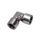 Racord Codo Igual Acero Inox doble Hembra Rosca BSP Cilíndica G1/8" 7,5