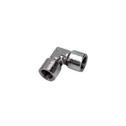 Racord Codo Igual Acero Inox doble Hembra Rosca BSP Cilíndica G1/8" 7,5