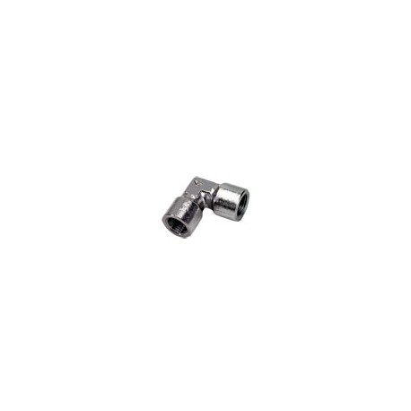 Racord Codo Igual Acero Inox doble Hembra Rosca BSP Cilíndica G1/8" 7,5