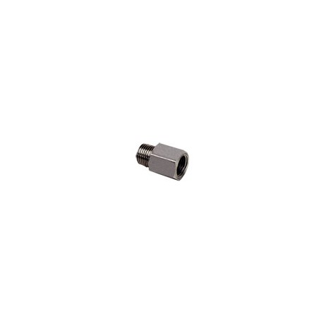 Racord Adaptador Acero Inox Macho Rosca BSP 1/8" Cónica Hembra Rosca 1/8"
