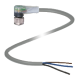 Conector V1-W-E2-2M-PUR Acodado, con 2m cable, con 2 LED, NA pnp