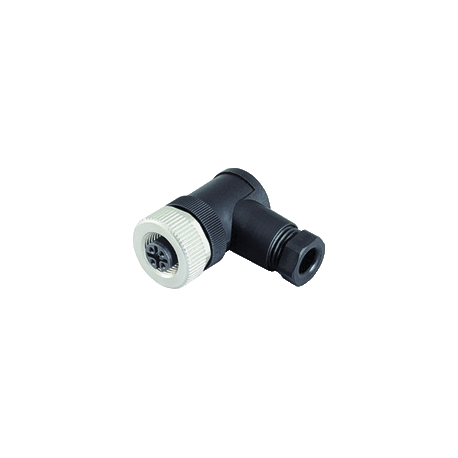 Conector V1-W-BK Acodado hembra M12 4 pin conectable en campo