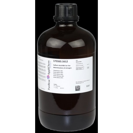 Ácido Sulfúrico 98% para determinación de nitrógeno 2500ml (2,5 Litros)