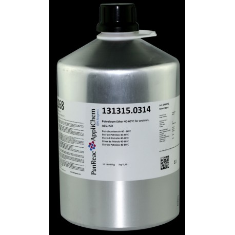 Eter de Petróleo 40-60°C para análisis, ACS, ISO PA 5000ml (5 Litros)