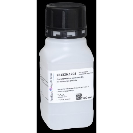 Fenolftaleína solución 0,2% para análisis volumétrico 100ml