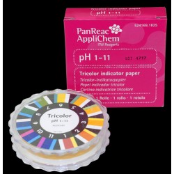 Rollo de Papel Tricolor pH 1-11 (graduación 1,0)  1 rollo