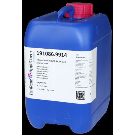 Etanol absoluto (USP, BP, Ph. Eur.) grado farma 5000ml (5 Litros)