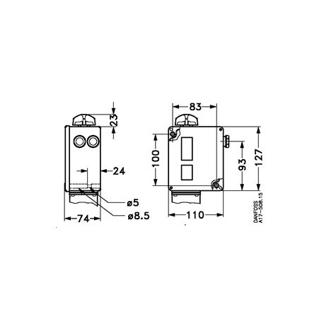 Presostato Tipo RT112 Función rearme: auto, contacto SPDT 0,10-1,10Bar G3/8"