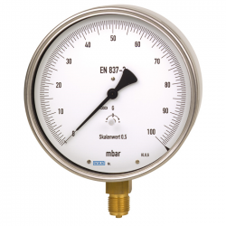 Manómetro de Cápsula Ejecución de Precisión Tipo 610.20.160 Ø160mm 100mBar 1/2" NPT S.V. Cl.0,6