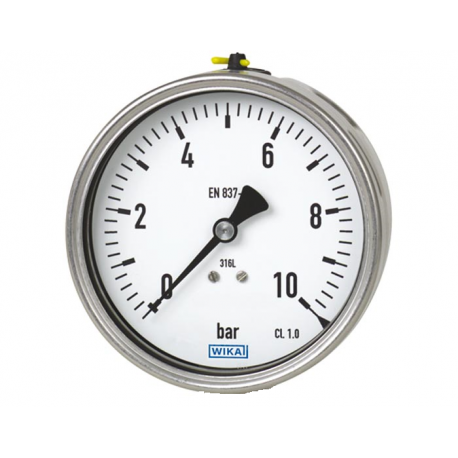Manómetro 233.50.160 Ø160mm -76 cmHG 1/2" Salida Horizontal Excéntrica INOX Líquido Glicerina CL.1