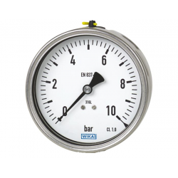 Manómetro 233.50.063 Ø63mm 1bar 1/4" Salida Horizontal INOX Líquido de Llenado Glicerina Cl.1,6