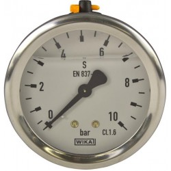Manómetro 213.53.063 Ø63mm 1/4" 60Bar Salida Horizontal INOX Líquido de Llenado Glicerina Cl.1,6