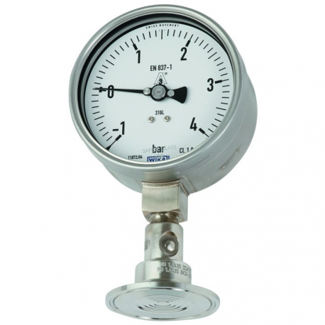 Manometro montado a sello separador con conexion clamp DSS22F 25Bar 11/2' Ø100 KN92 +10º+80º
