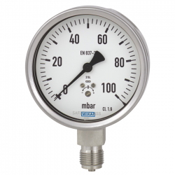 Manometro de capsula ejecucion en acero inox 632.50.100 -100mmH20_150mmH20 G1/2B Clase1.6 IP 54