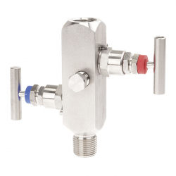 MANIFOLD IV20 G1/2 M/H m400 VENT 1/4NPT H PTFE Cert NACE + Inspec 3.1