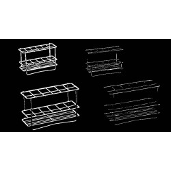 Gradilla plastico 12 tubos 16mm