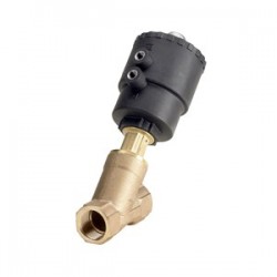 Válvula accionada ext. Asiento en ángulo Tipo AV210D 40 conexión G 112T Función: NC bronce 1 1/2"