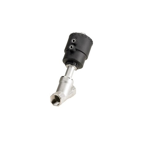 Válvula accionada ext. Asiento en ángulo Tipo AV210D 32SS conexión G 114T Función: NC inox 1 1/4"