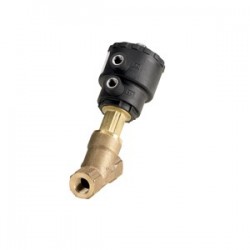 Válvula accionada ext. Asiento en ángulo Tipo AV210B 15G conexión G 12T Función: NC bronce 1/2"