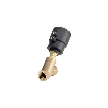 Válvula accionada ext. Asiento en ángulo Tipo AV210B 20G conexión G 34T Función: NC bronce 3/4"