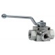 Valvula de Bola 3 vias compacta en "L" PN 500 DN 12 Rosca HEMBRA BSP G 1/2"