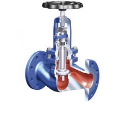 Valvula Globo con fuelle ARI 35046 con bridas cuerpo de acero PN40 DN65 GS-C25NAIS
